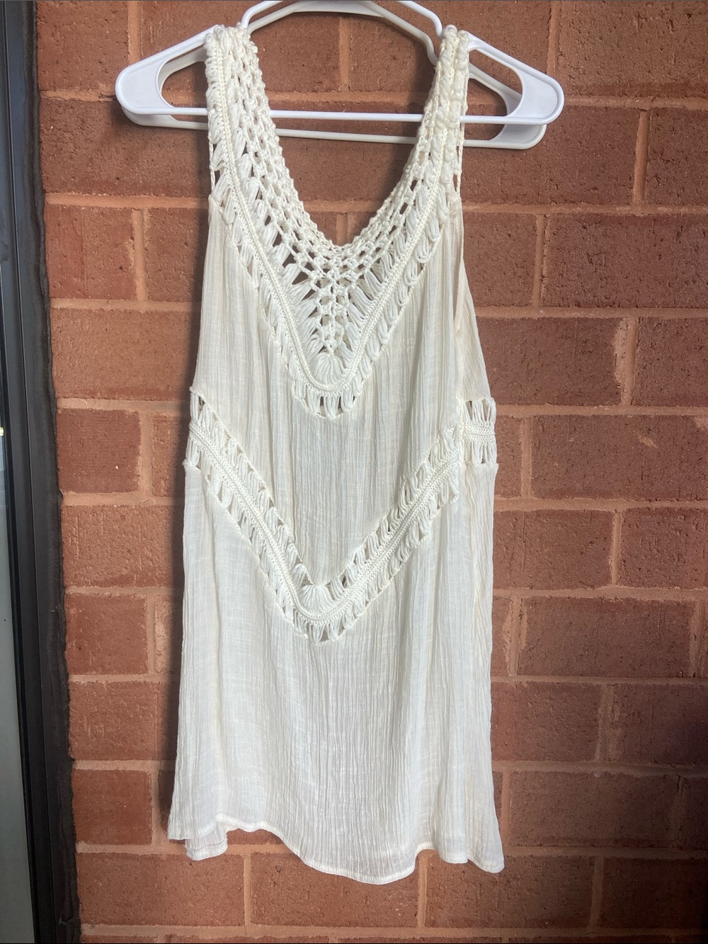 Women’s Cream Crochet-Trim Swim Cover-Up